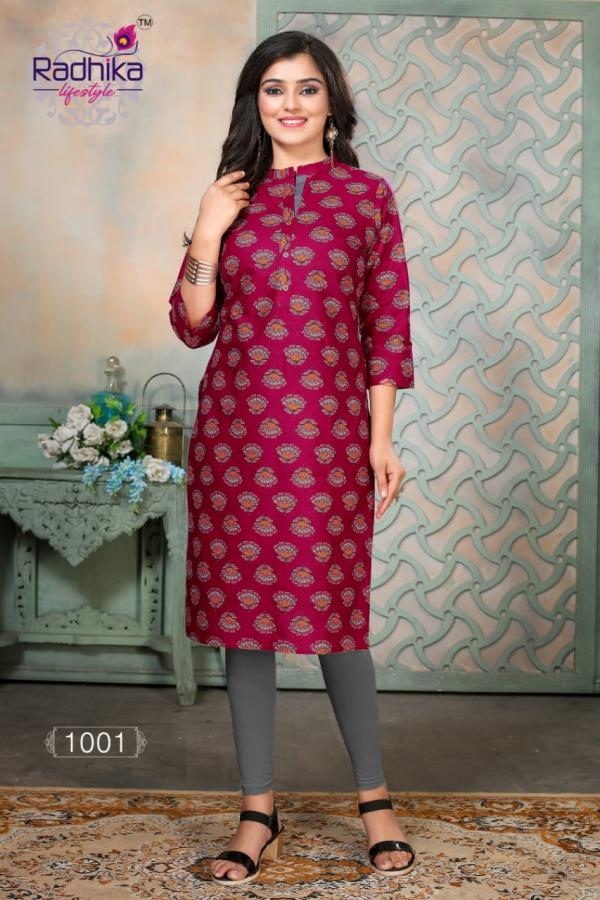 Radhika Traditional 1 Fancy Cotton Printed Casual Wear Kurti 